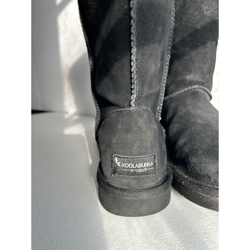 Koolaburra By UGG Victoria Tall Boots Womens Black Suede Winter Shearling Lining